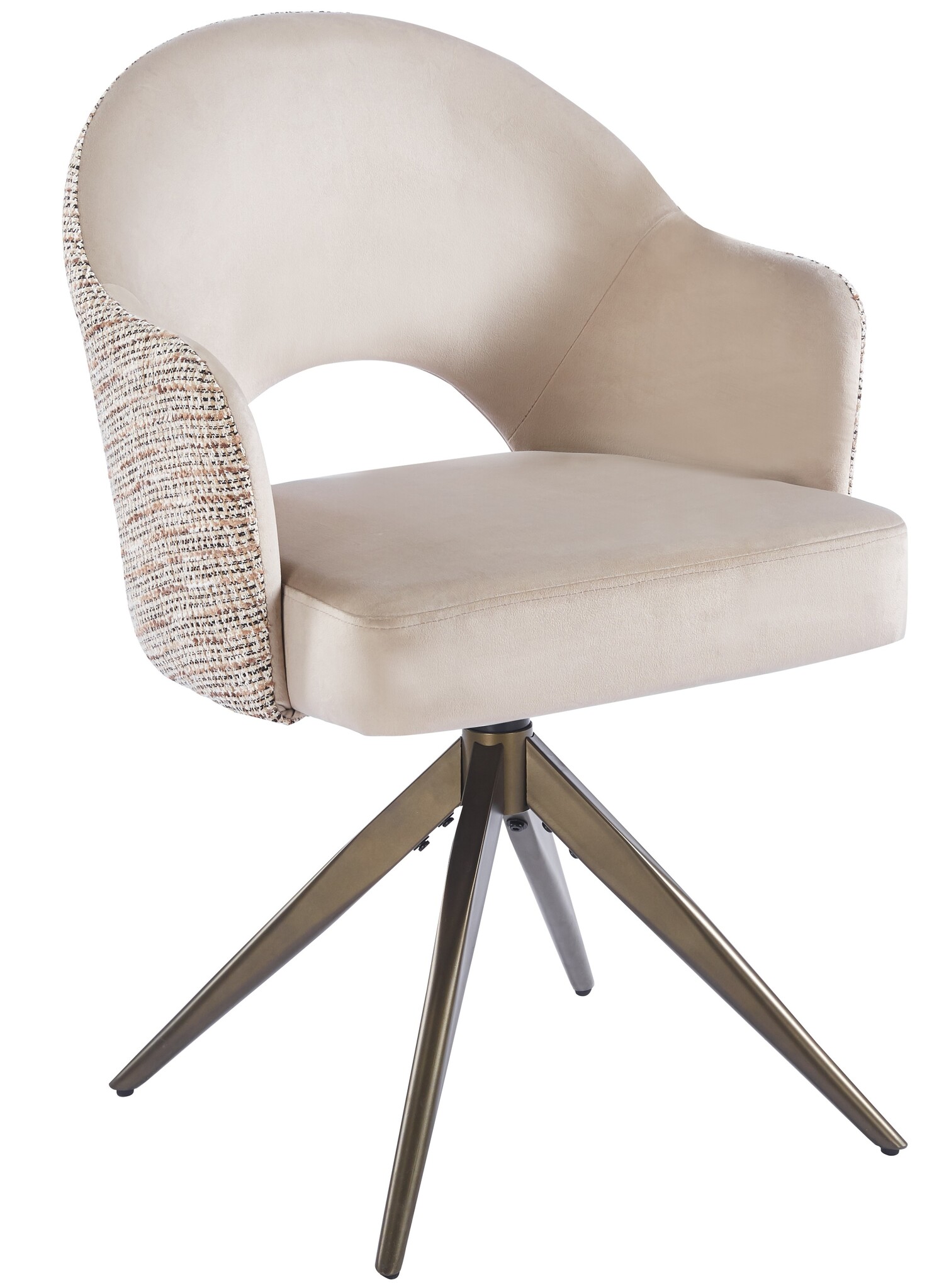 Eetkamerstoel Fuento Velvet/Be Trendy - bruin - draai - Pocketvering