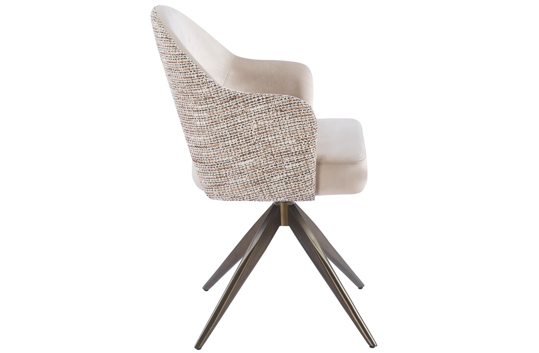 Eetkamerstoel Fuento Velvet/Be Trendy - bruin - draai - Pocketvering