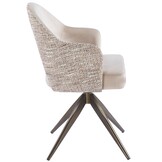 Eetkamerstoel Fuento Velvet/Be Trendy - bruin - draai - Pocketvering