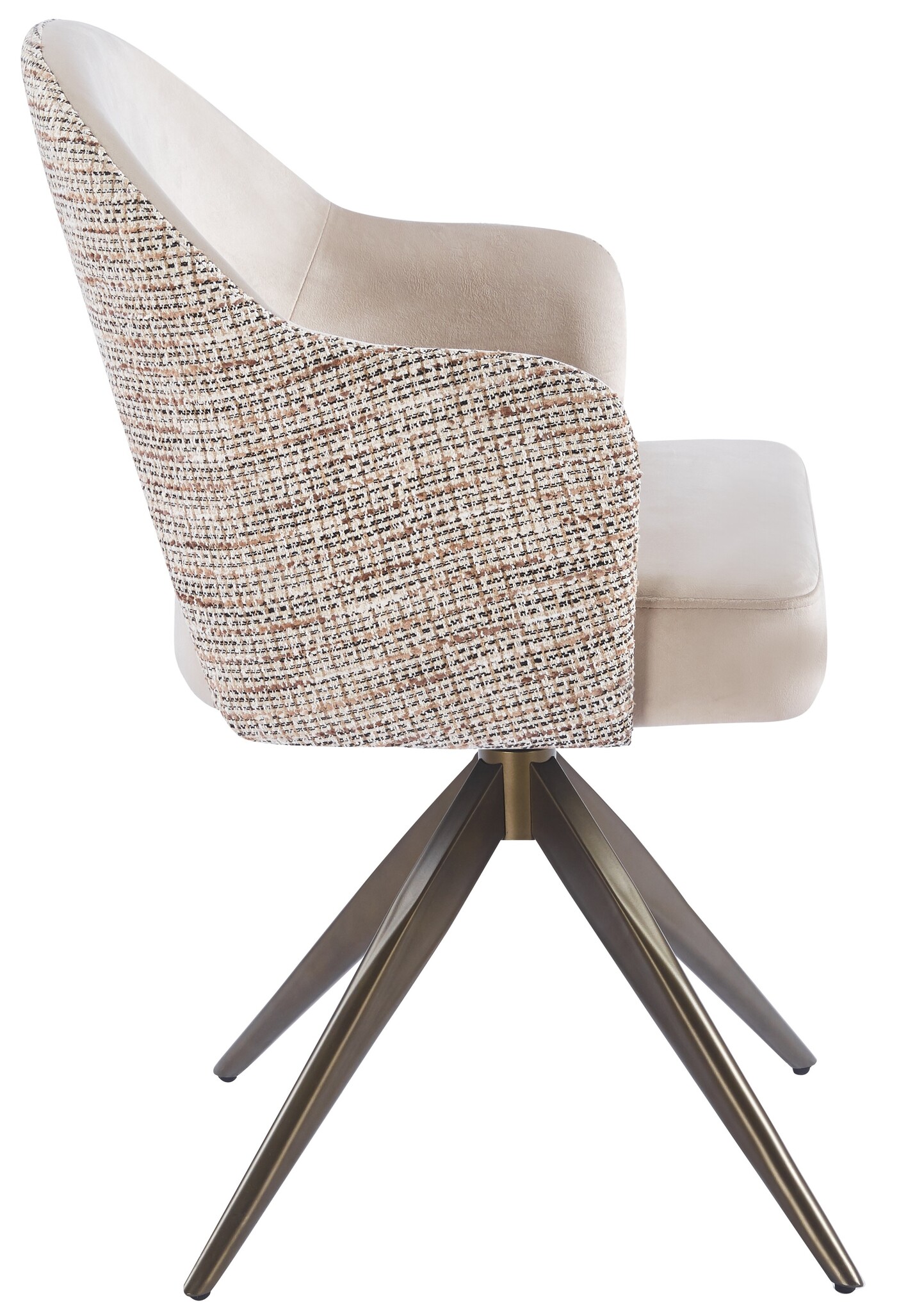 Eetkamerstoel Fuento Velvet/Be Trendy - bruin - draai - Pocketvering