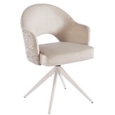 Eetkamerstoel Fuento Velvet/Be Trendy - beige - draai - Pocketvering