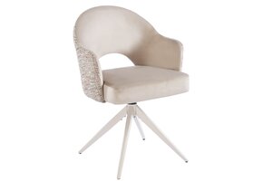 Eetkamerstoel Fuento Velvet/Be Trendy - beige - draai - Pocketvering