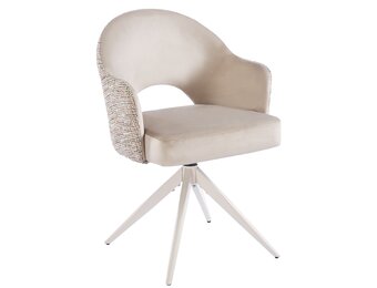 Eetkamerstoel Fuento Velvet/Be Trendy - beige - draai - Pocketvering