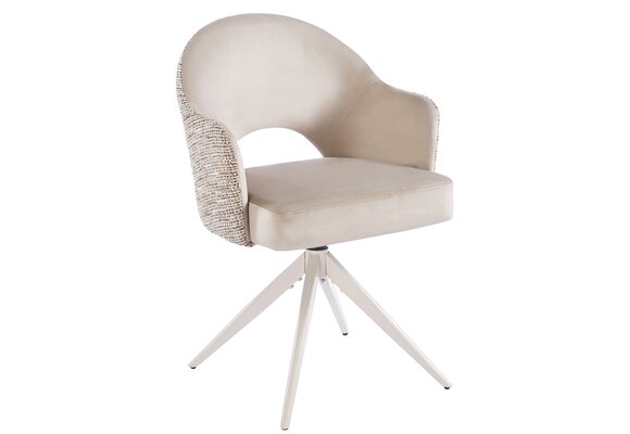 Eetkamerstoel Fuento Velvet/Be Trendy - beige - draai - Pocketvering