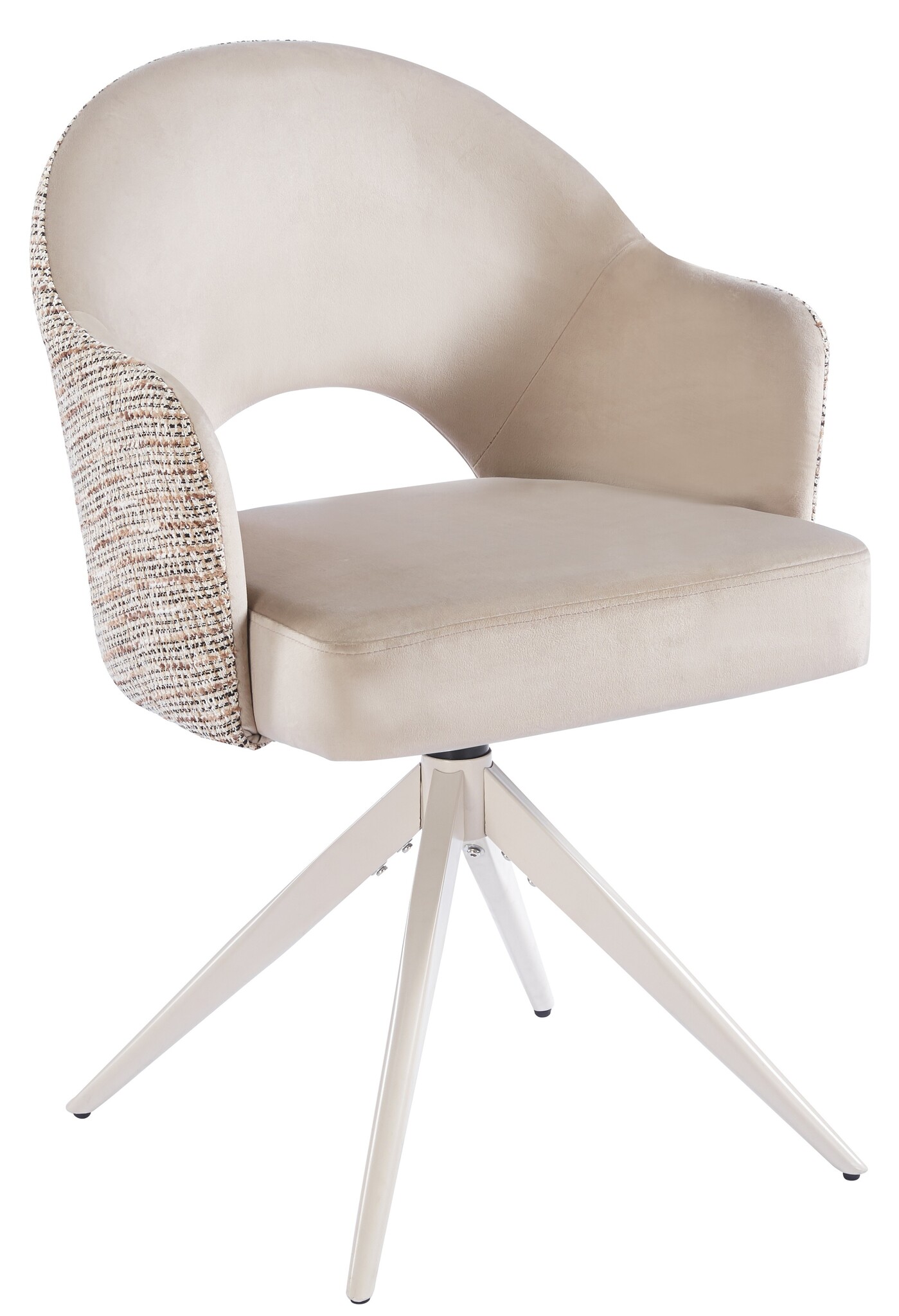 Eetkamerstoel Fuento Velvet/Be Trendy - beige - draai - Pocketvering