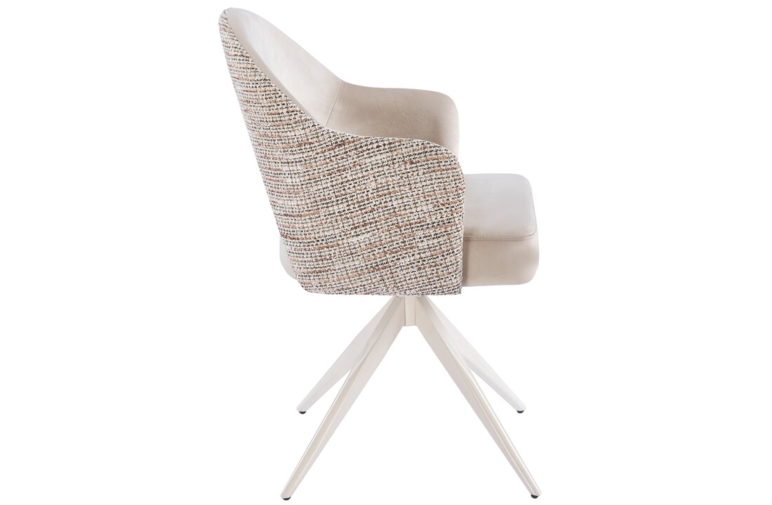 Eetkamerstoel Fuento Velvet/Be Trendy - beige - draai - Pocketvering
