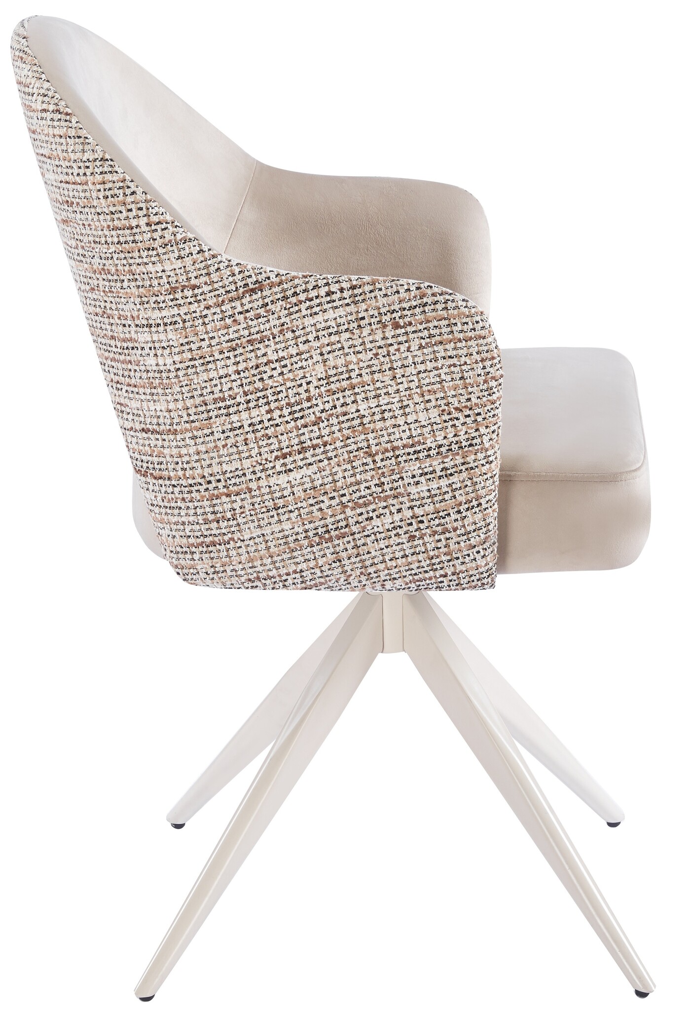 Eetkamerstoel Fuento Velvet/Be Trendy - beige - draai - Pocketvering