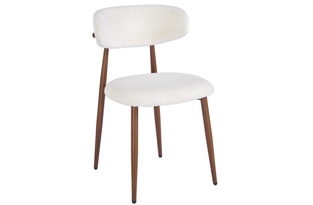 Eetkamerstoel Sofia - Licht Beige - Walnoot - Japandi