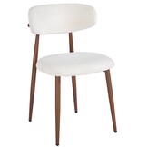 Eetkamerstoel Sofia - Licht Beige - Walnoot - Japandi