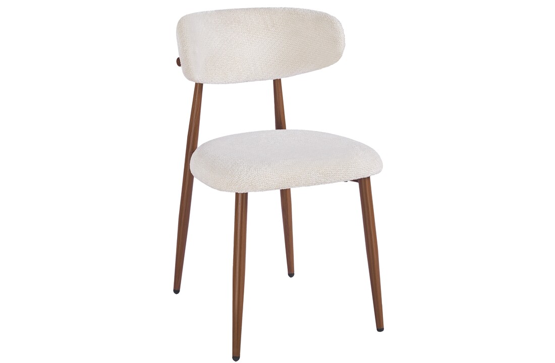 Eetkamerstoel Sofia - Warm Beige - Walnoot