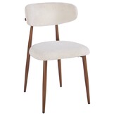 Eetkamerstoel Sofia - Warm Beige - Walnoot