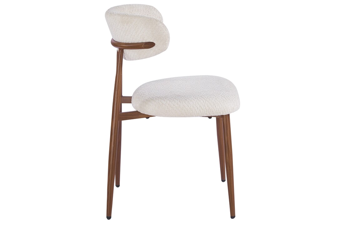 Eetkamerstoel Sofia - Warm Beige - Walnoot