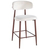 Barkruk Sofia - Licht Beige - Walnoot - Japandi