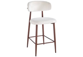 Barkruk Sofia - Licht Beige - Walnoot