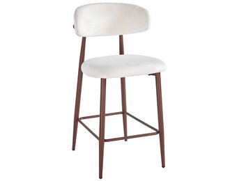 Barkruk Sofia - Licht Beige - Walnoot