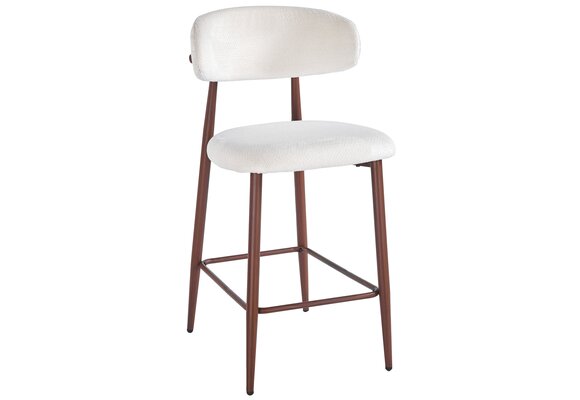 Barkruk Sofia - Licht Beige - Walnoot