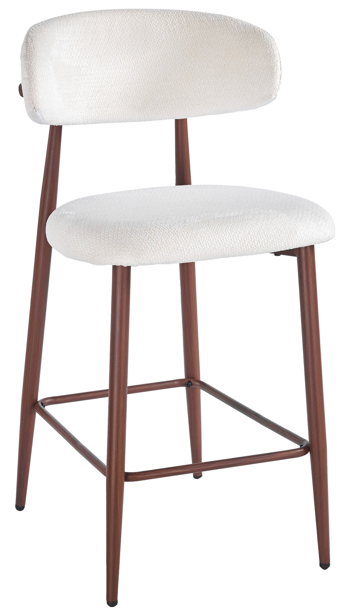 Barkruk Sofia - Licht Beige - Walnoot - Japandi