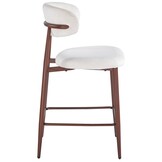 Barkruk Sofia - Licht Beige - Walnoot - Japandi