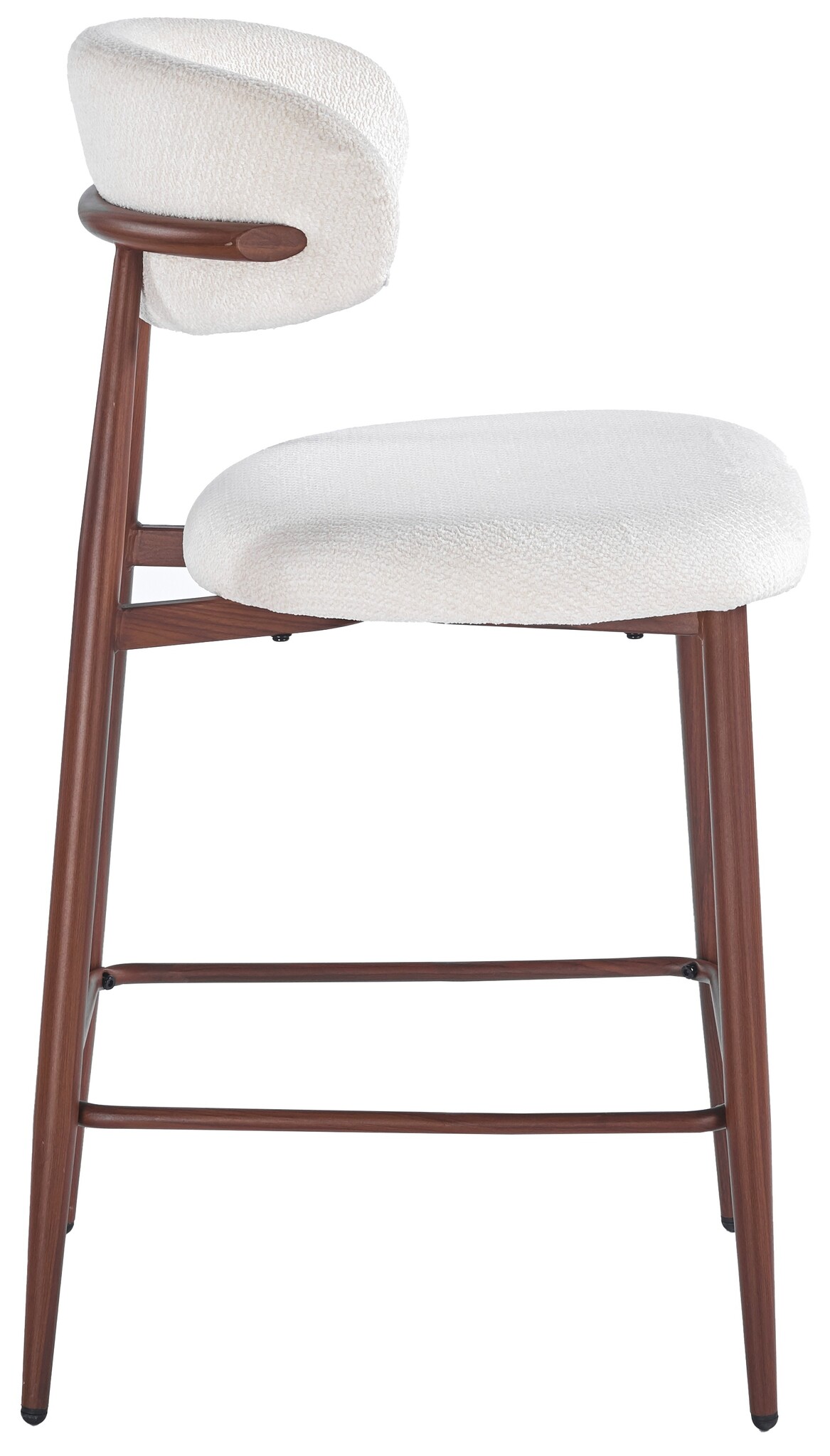 Barkruk Sofia - Licht Beige - Walnoot - Japandi