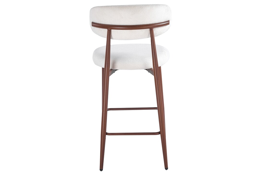 Barkruk Sofia - Licht Beige - Walnoot - Japandi