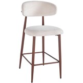 Barkruk Sofia - Warm Beige - Walnoot - Japandi