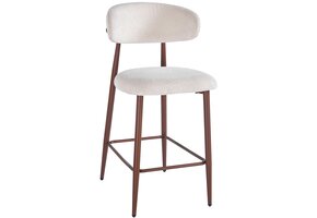 Barkruk Sofia - Warm Beige - Walnoot