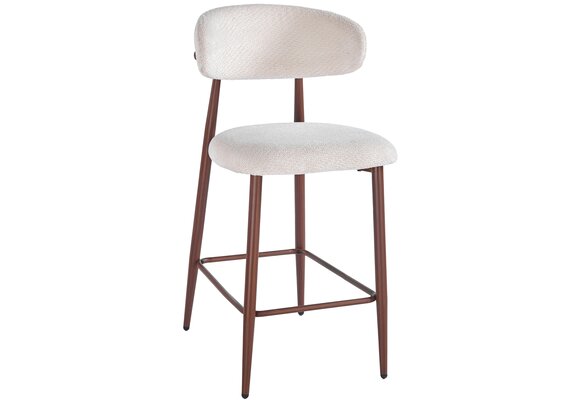 Barkruk Sofia - Warm Beige - Walnoot