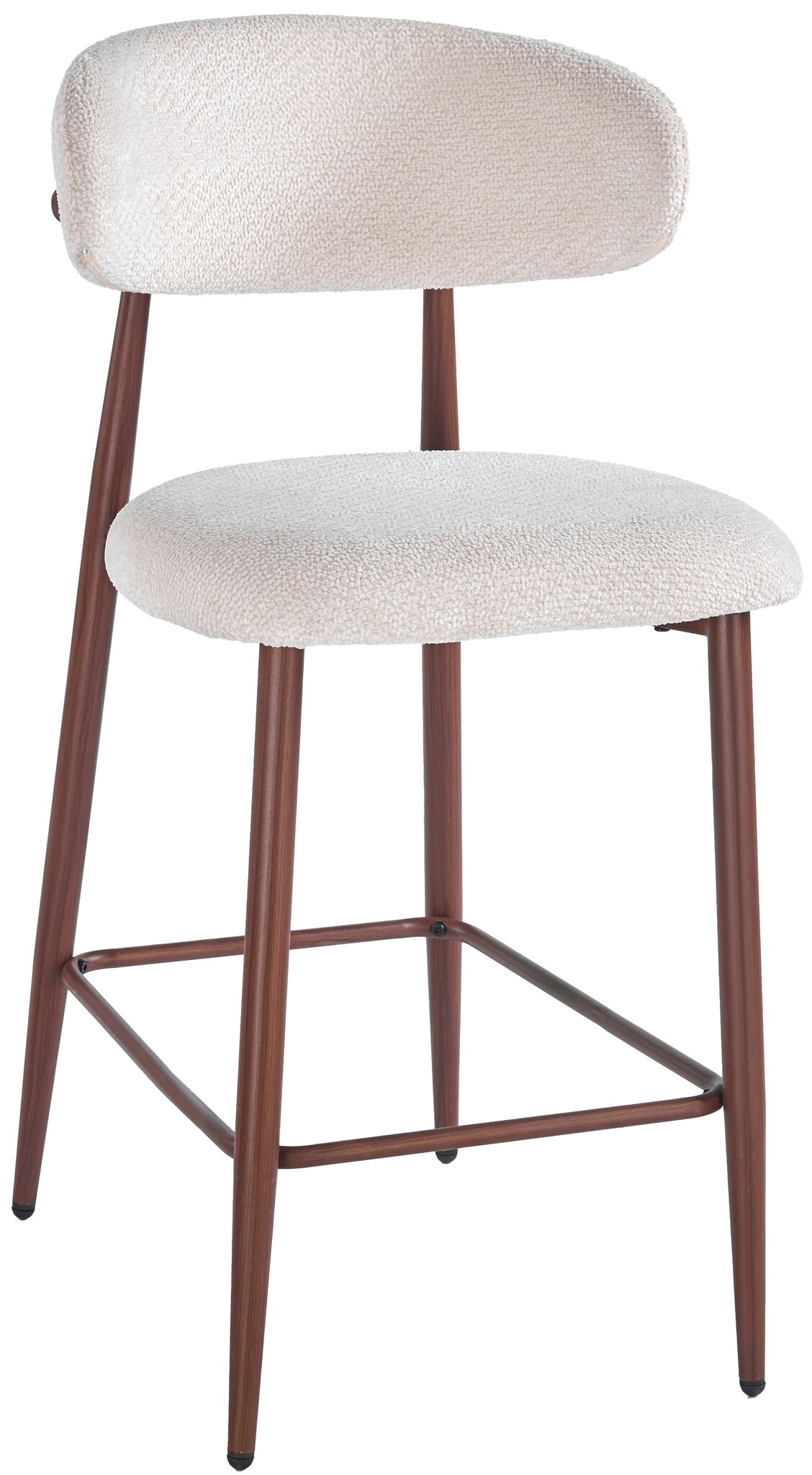 Barkruk Sofia - Warm Beige - Walnoot - Japandi