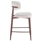 Barkruk Sofia - Warm Beige - Walnoot - Japandi