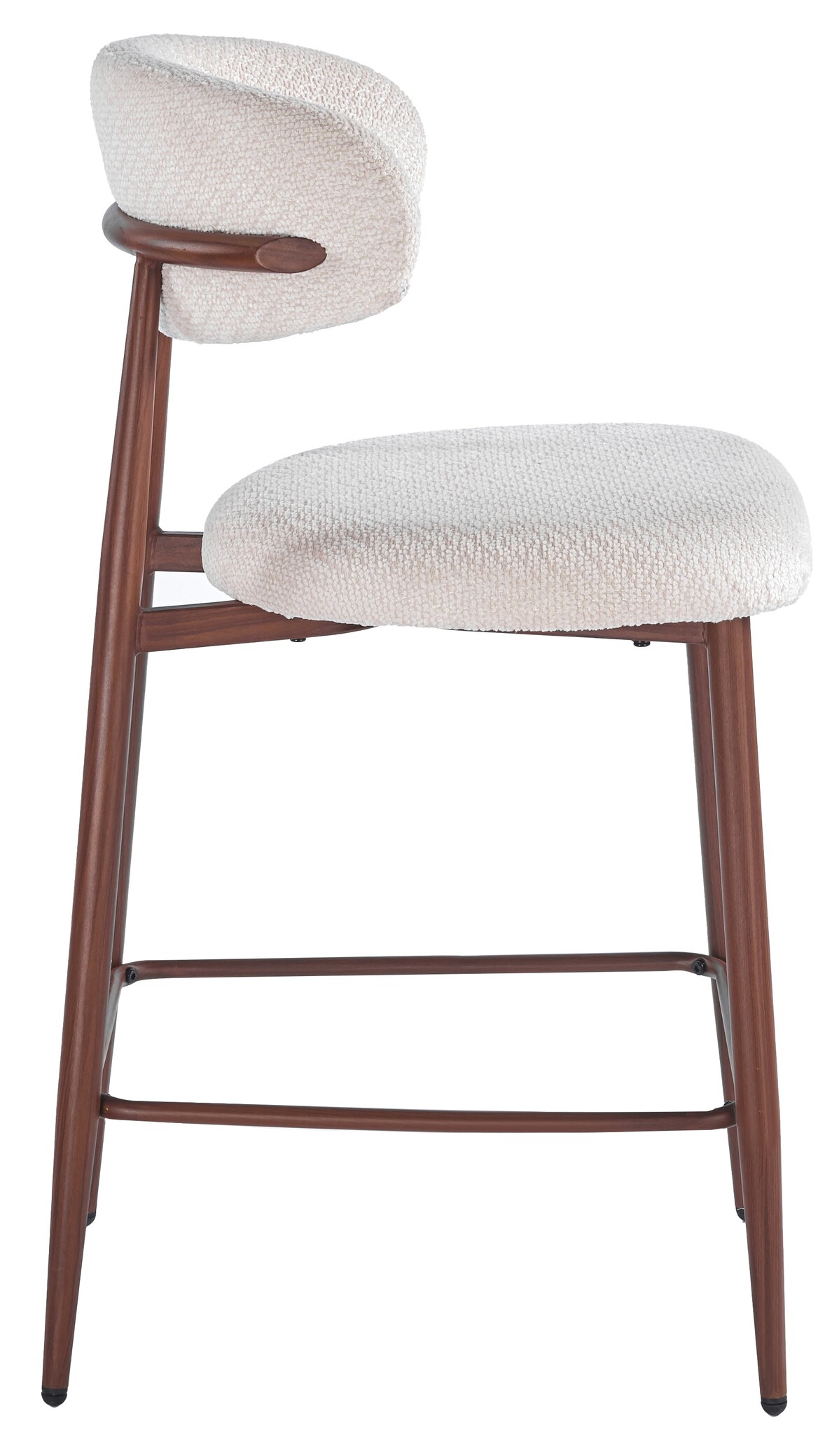 Barkruk Sofia - Warm Beige - Walnoot - Japandi