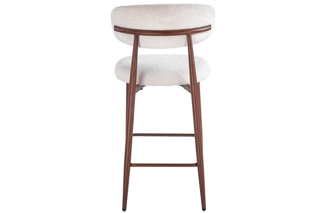 Barkruk Sofia - Warm Beige - Walnoot - Japandi