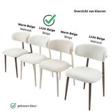 Barkruk Sofia - Licht Beige - Beige - Japandi