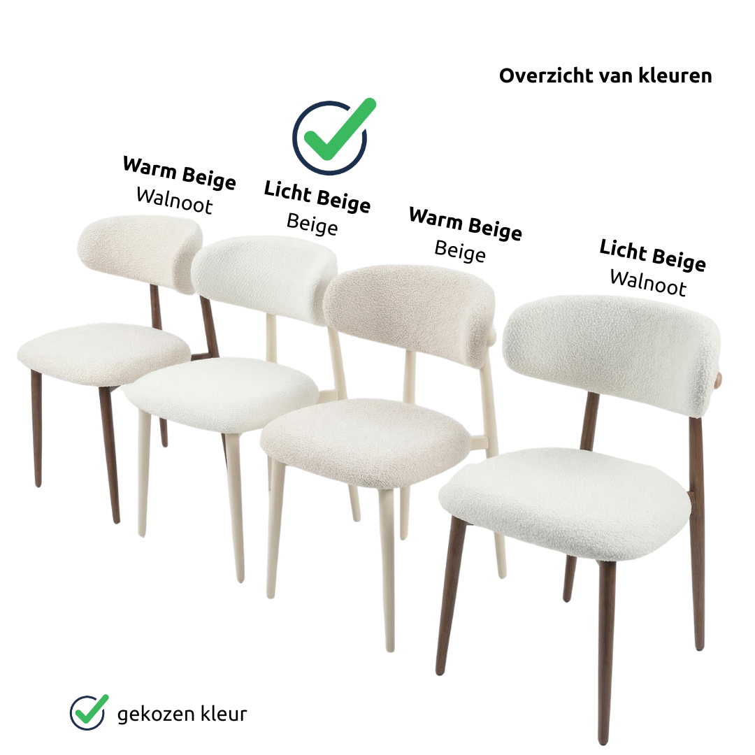 Barkruk Sofia - Licht Beige - Beige - Japandi