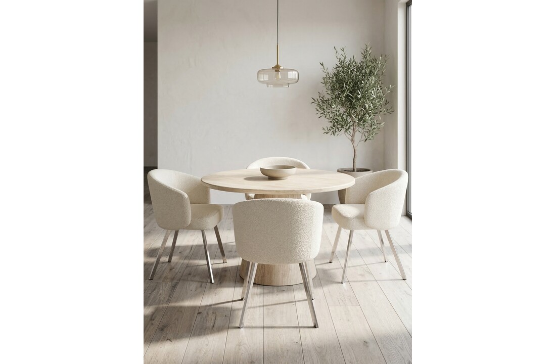 Eetkamerstoel Yuka - Licht Beige - Japandi