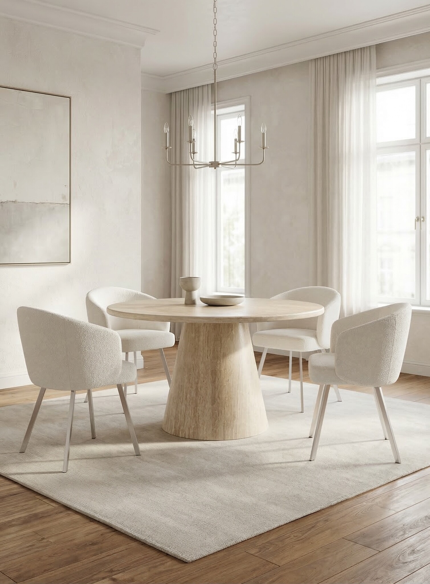 Eetkamerstoel Yuka - Licht Beige - Japandi