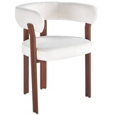 Eetkamerstoel Kohaku - Licht Beige - Walnoot - Japandi