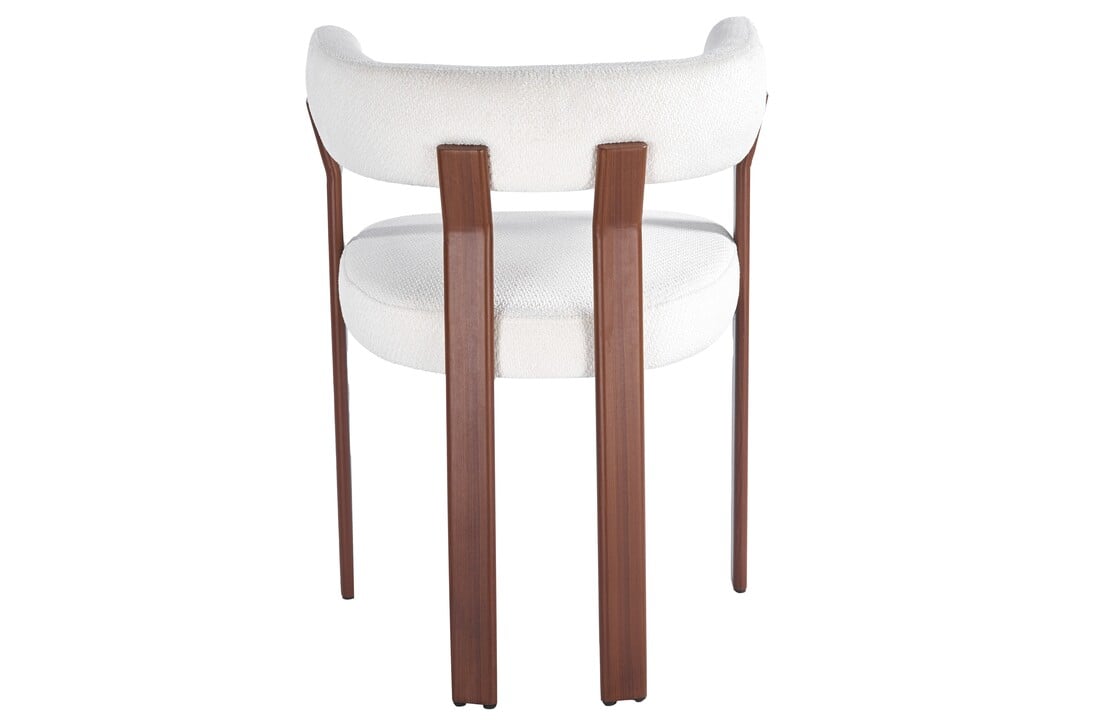 Eetkamerstoel Kohaku - Licht Beige - Walnoot - Japandi