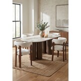 Eetkamerstoel Kohaku - Licht Beige - Walnoot - Japandi