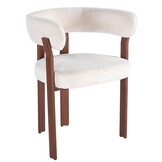 Eetkamerstoel Kohaku - Warm Beige - Walnoot - Japandi