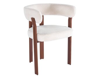 Eetkamerstoel Kohaku - Warm Beige - Walnoot