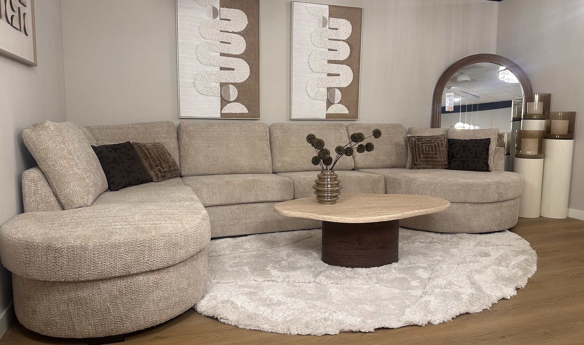 Hoekbank Moon | Bruin