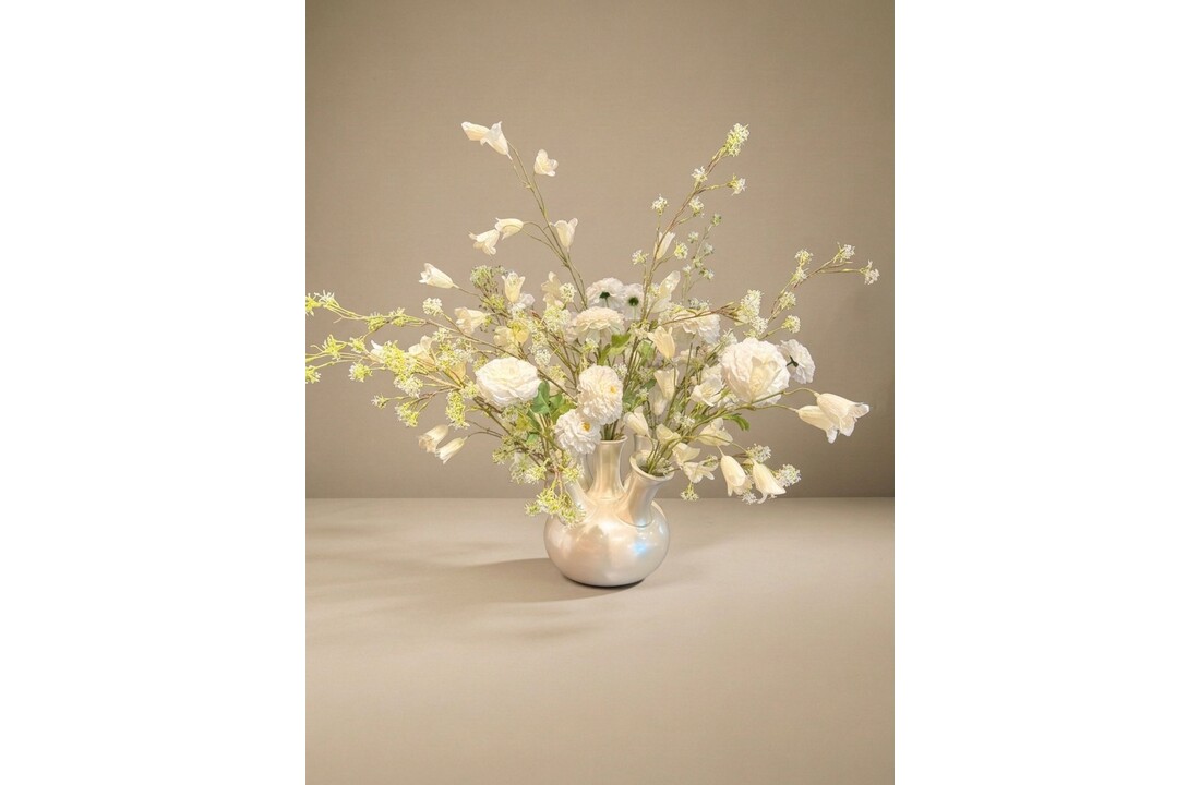 Zijden boeket | White Nature klein  - 12 stelen