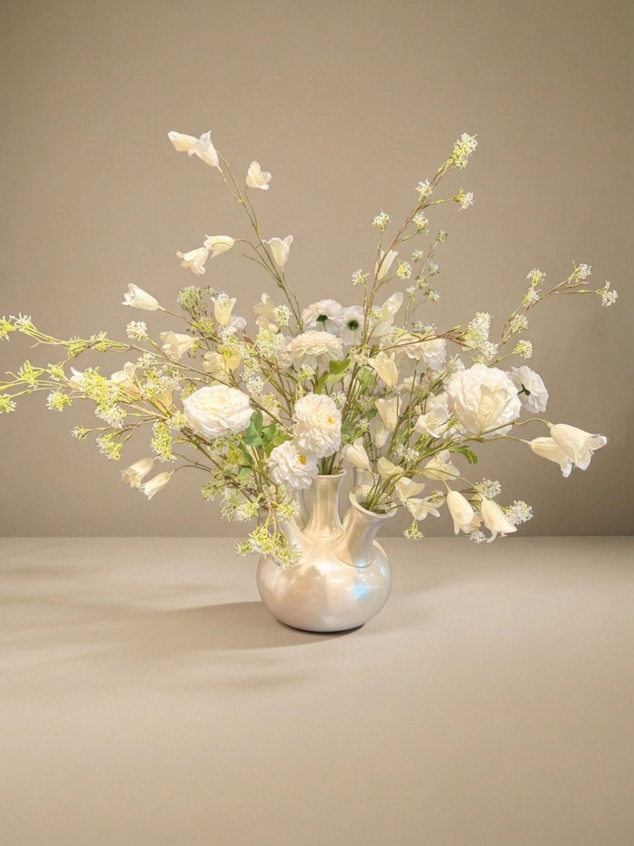 Zijden boeket | White Nature klein  - 12 stelen