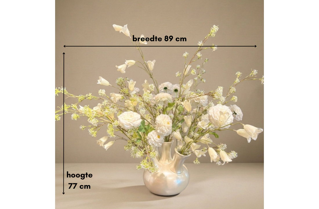 Zijden boeket | White Nature klein  - 12 stelen