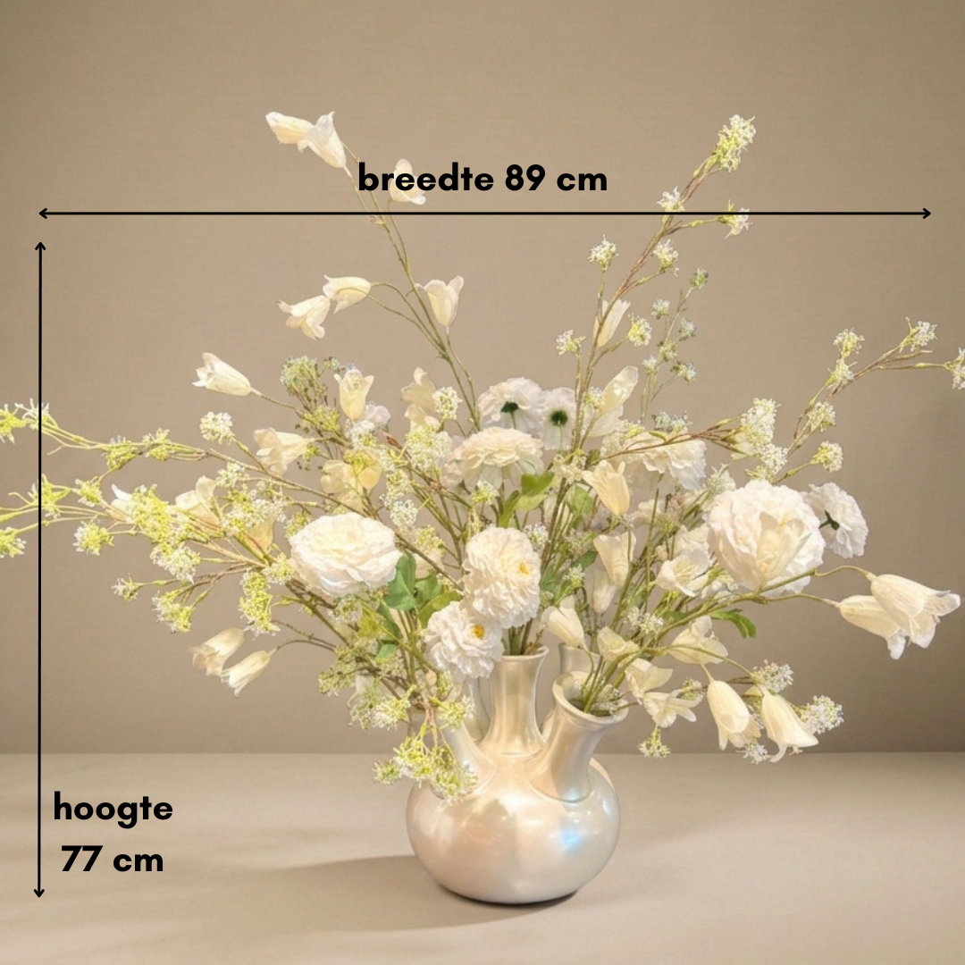 Zijden boeket | White Nature klein  - 12 stelen