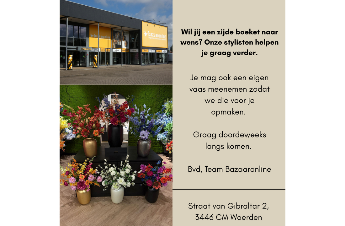 Zijden boeket | Coral Sunset  - 17 stelen