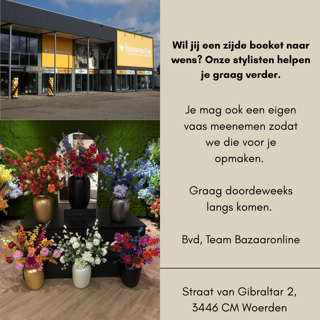 Zijden boeket | Coral Sunset  - 17 stelen