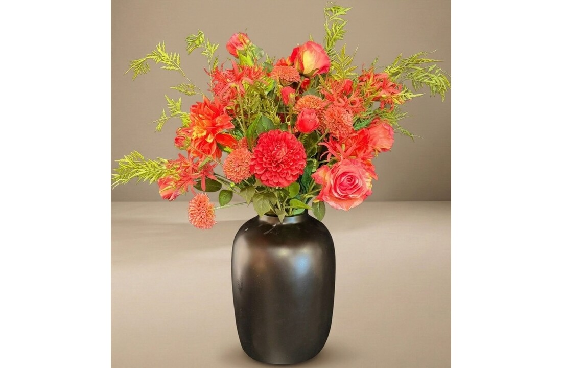 Zijden boeket | Coral Sunset  - 17 stelen