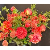 Zijden boeket | Coral Sunset  - 17 stelen