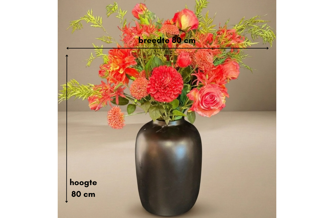 Zijden boeket | Coral Sunset  - 17 stelen